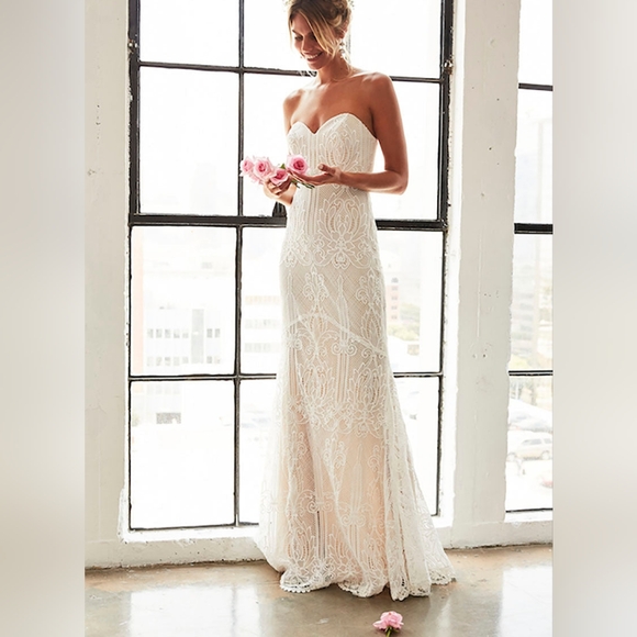 COPY - Stone Cold Fox Market Gown Bride Bridal Wedding Small Medium Slip Lace - Picture 6 of 16